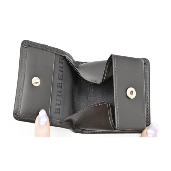 Burberry Nova Check Coin Case Wallet Logo Leather Canvas color beige unisex - Picture 7 of 7